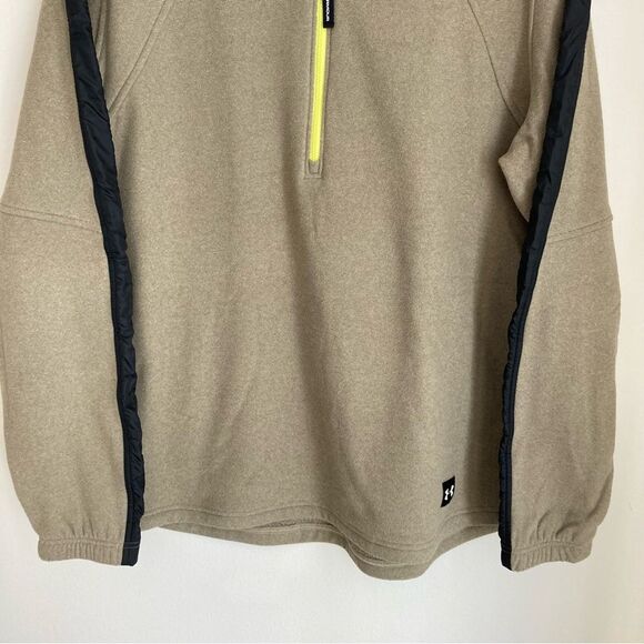 UNDER ARMOUR MENS COLDGEAR PULLOVER 1/4 ZIP JACKET TAN & BLACK Size XL - EUC! - Picture 5 of 9